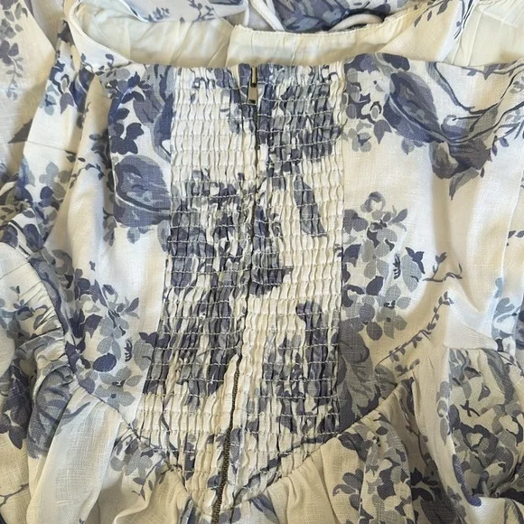 NWT Reformation Balia Midi Linen Dress in Lupine  Blue White Floral | size 2 - Picture 13 of 13